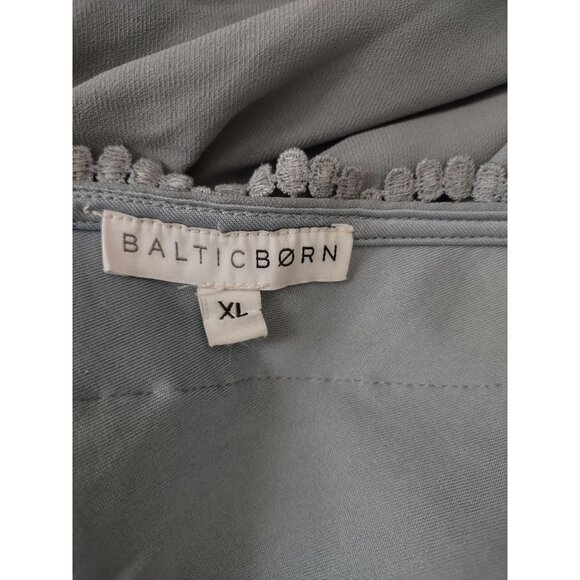 Baltic Born Maxi Dress Womens Size XL long Pippa Ruffle Dusty Blue v-neck lace - Picture 4 of 7